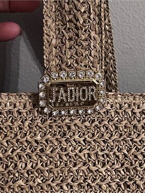 J'ADIOR Gold Crystal Logo Pin